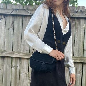 Black purse gold chain strap
